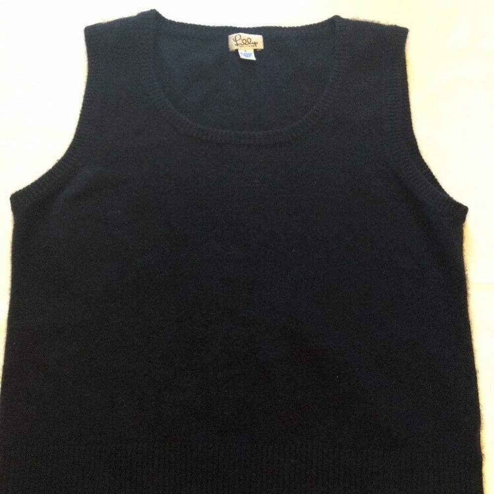 Lilly Pulitzer Black Soft Cashmere Scoop Sleeveles